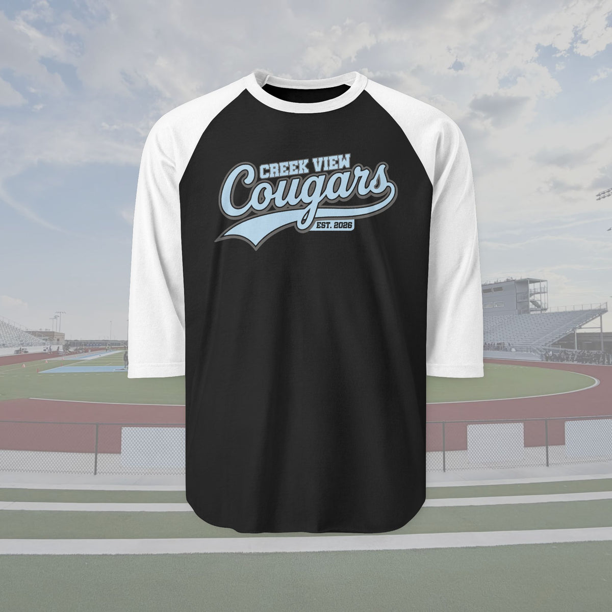 Creek View Cougars 3/4 Sleeve Unisex Raglan