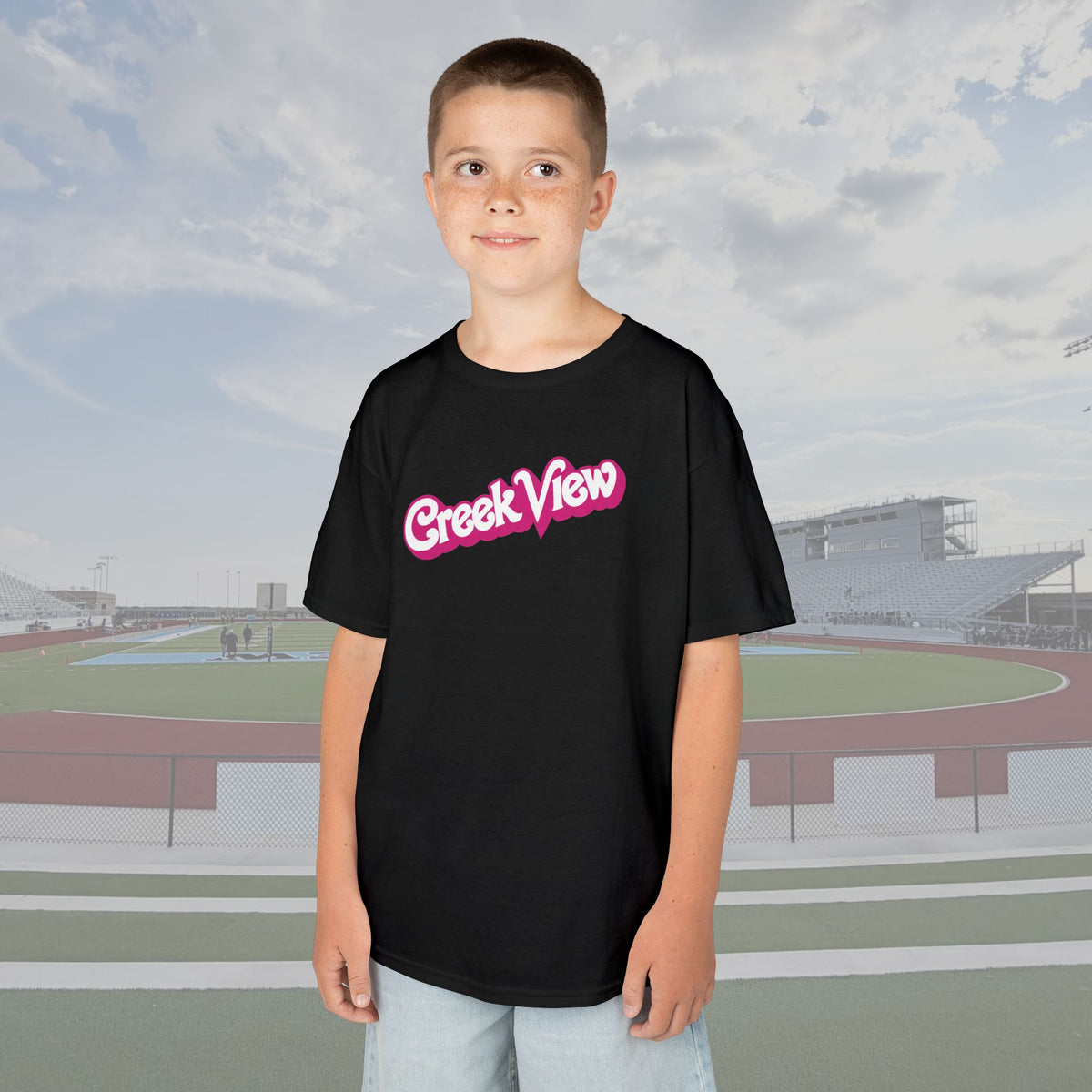 Creek View '75 Doll Print PINK OUT Youth Tee