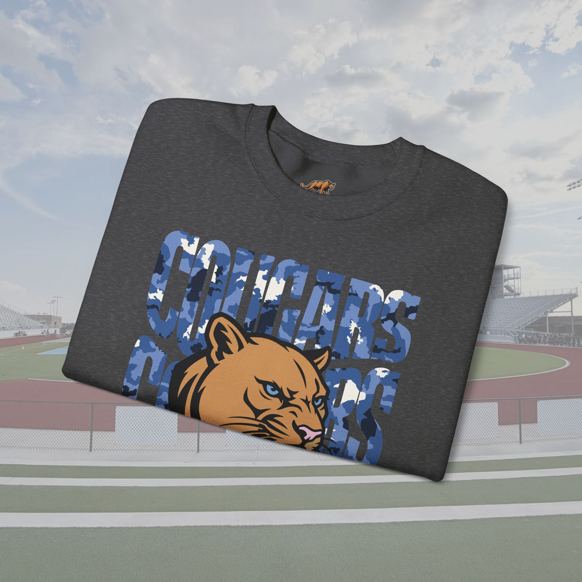 Cougars Blue Camo Unisex Crewneck