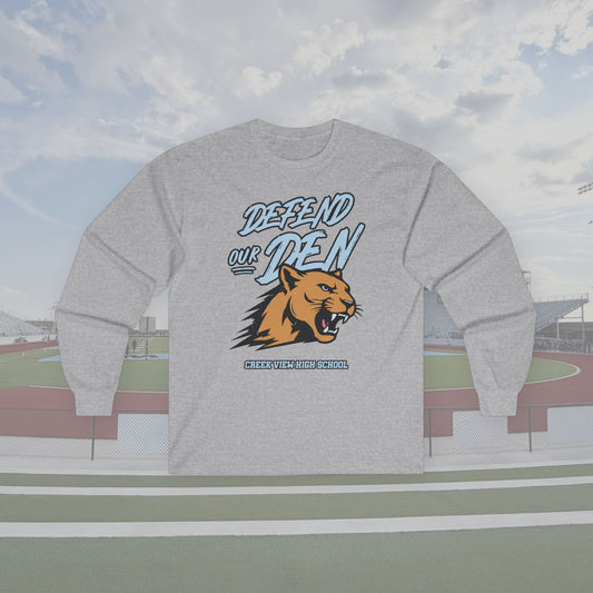 CVHS "Defend Our Den" Cougar Spirit Unisex Long Sleeve Tee