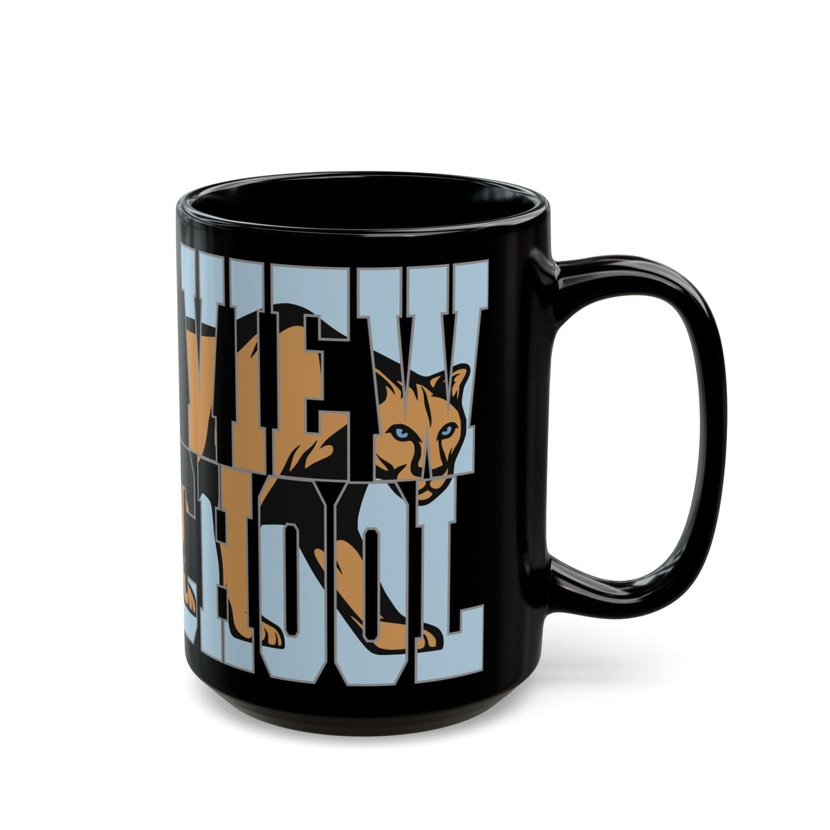 CVHS Cougars Full-Wrap Block Letter Black Ceramic Mug (11oz/15oz)