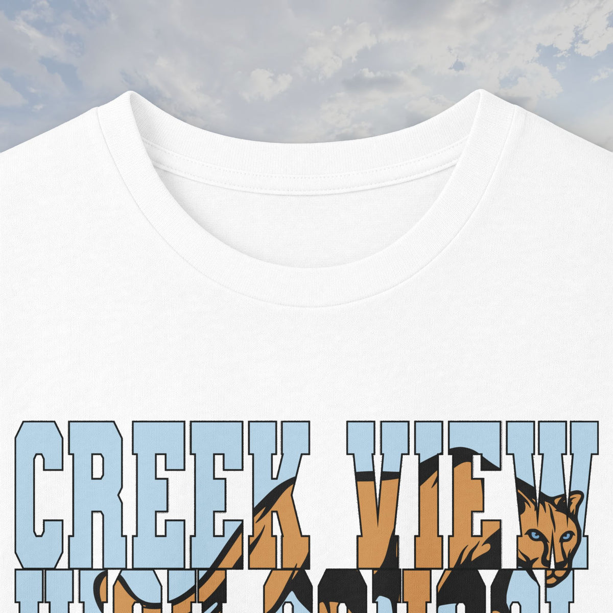 CVHS Cougars Mascot-Inlaid Block Letter Unisex Long Sleeve Tee