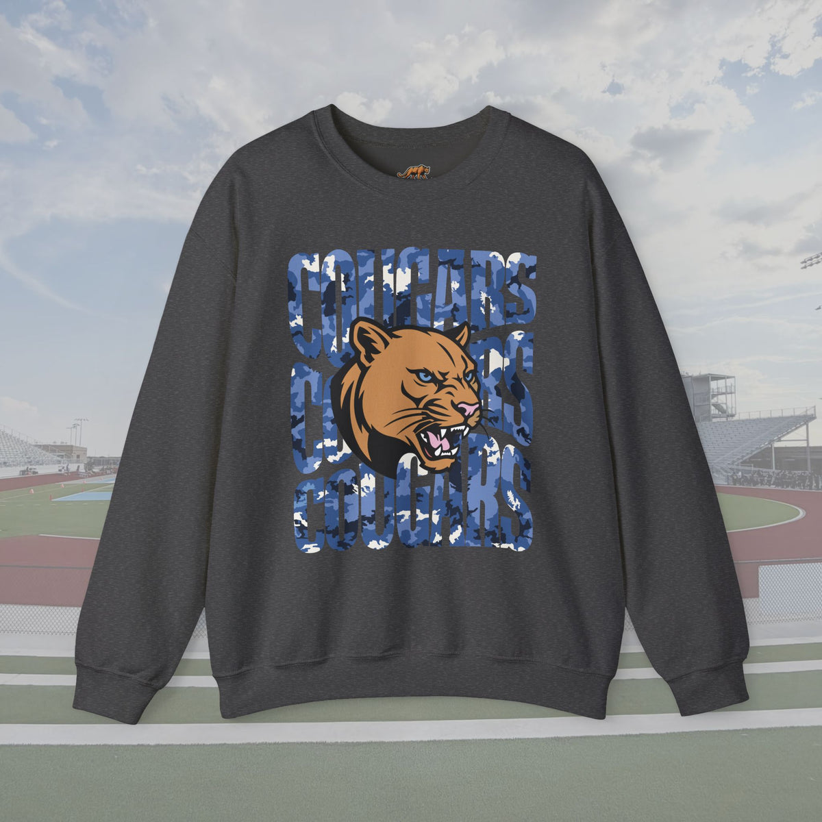 Cougars Blue Camo Unisex Crewneck