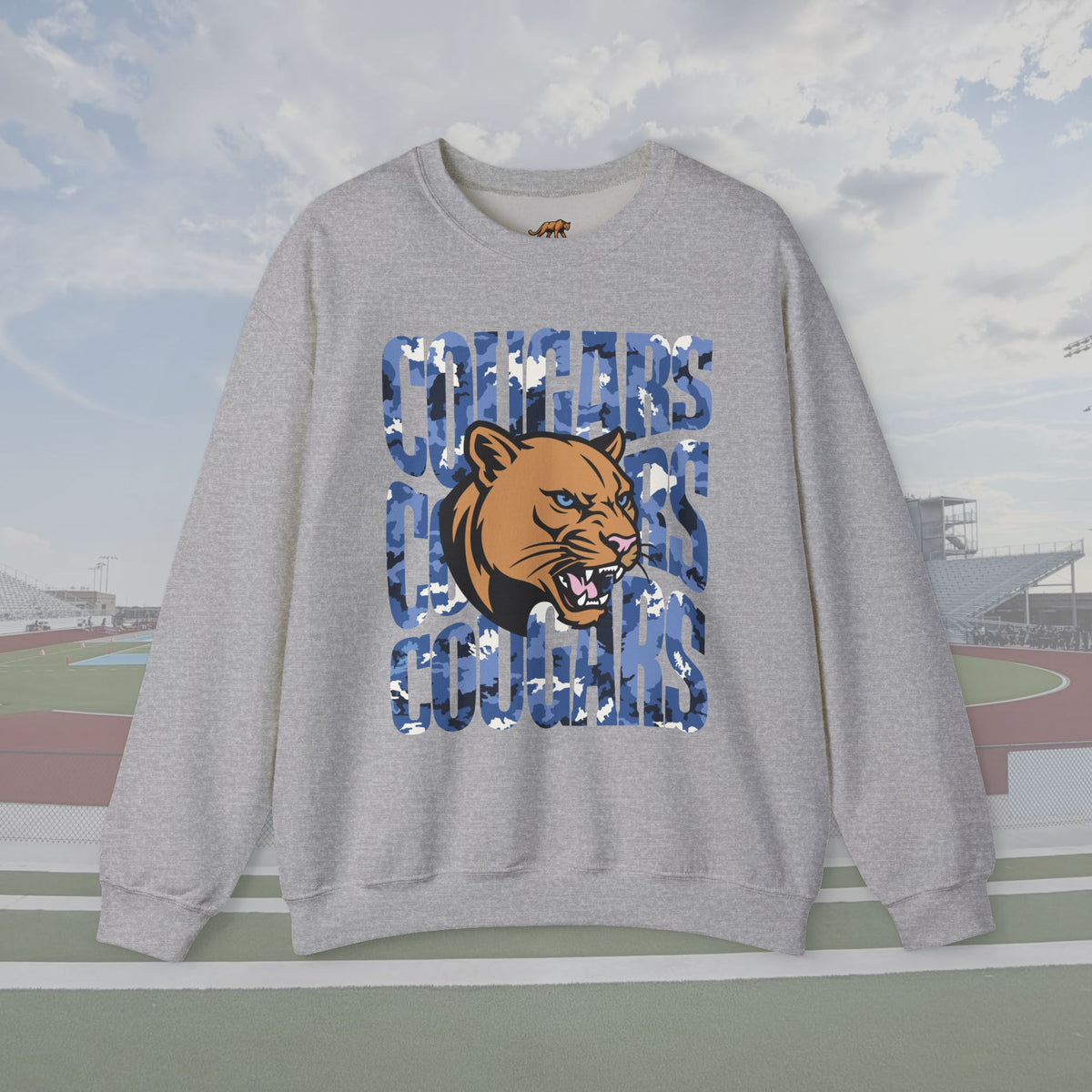 Cougars Blue Camo Unisex Crewneck