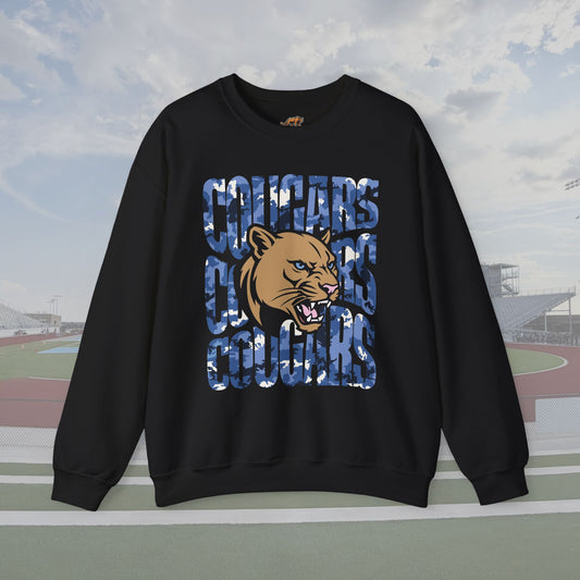 Cougars Blue Camo Unisex Crewneck
