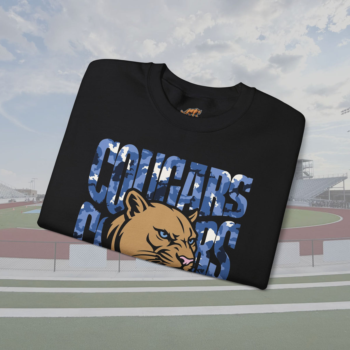 Cougars Blue Camo Unisex Crewneck