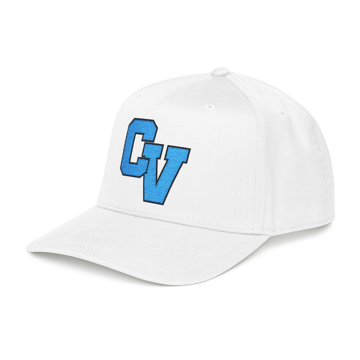 CVHS Cougars Embroidered "CV" Structured Baseball Cap — White