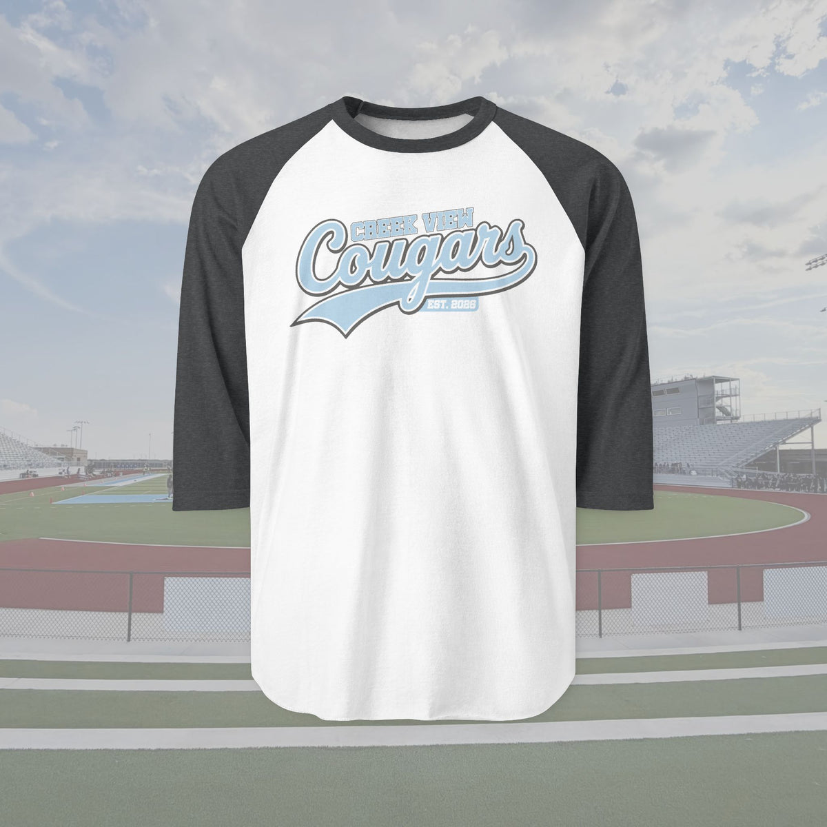 Creek View Cougars 3/4 Sleeve Unisex Raglan
