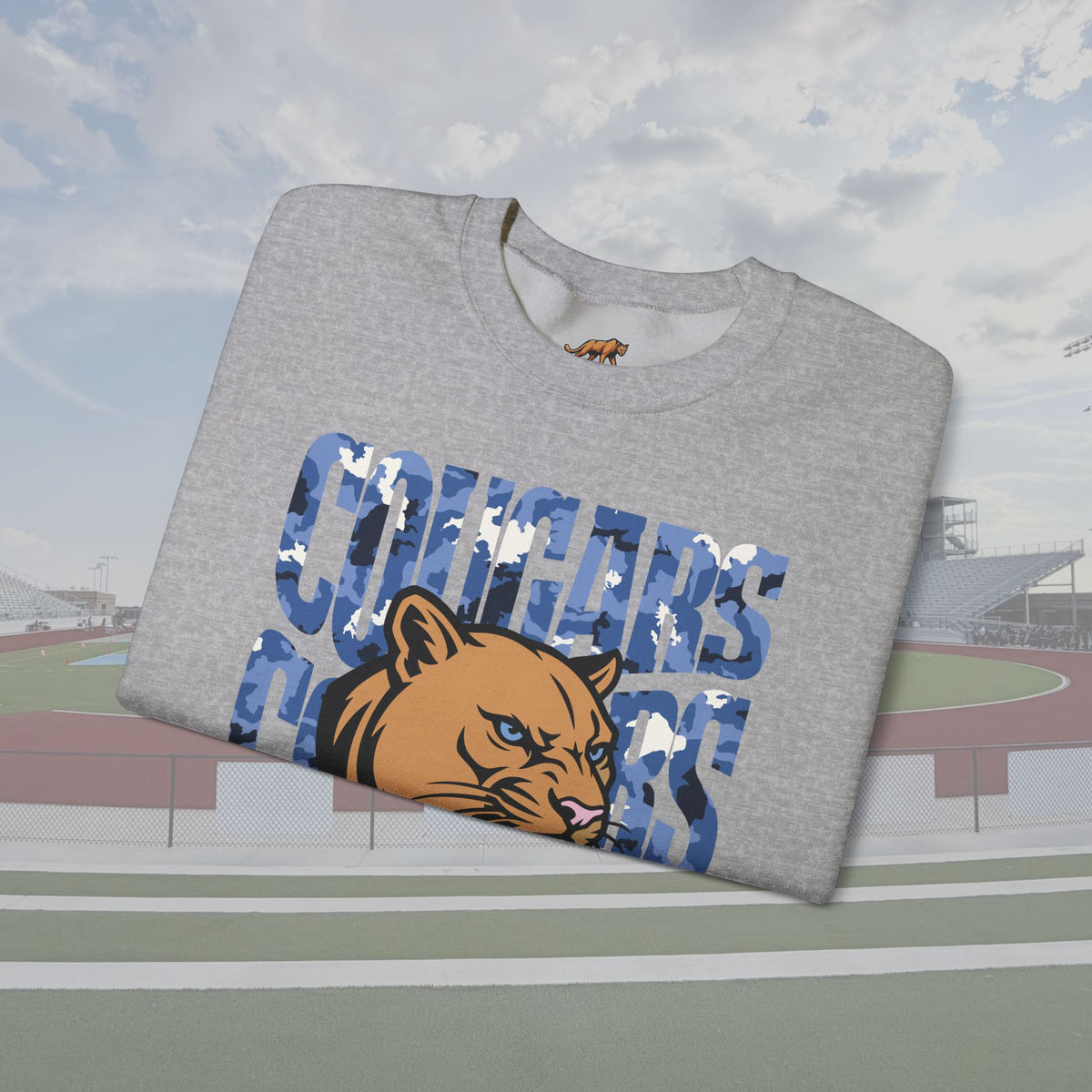 Cougars Blue Camo Unisex Crewneck