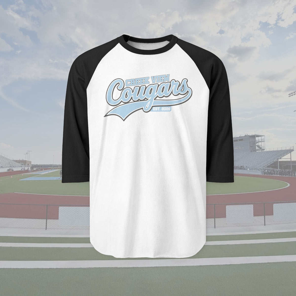 Creek View Cougars 3/4 Sleeve Unisex Raglan